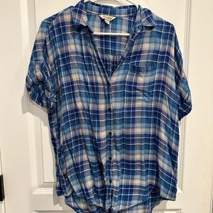 Lucky brand short sleeve flannel size S